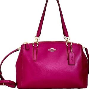 COACH F36637 Christie Pink Crossgrain Leather Small Satchel Bag